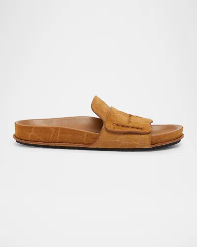 Jacquemus Les Mules Cubisto Leather Slide Sandals In Brown