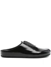 Jacquemus Round Toe Open Back Flat Sole Slippers In Black