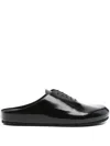 Jacquemus Round Toe Open Back Flat Sole Slippers In Black