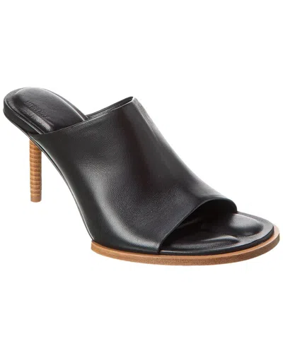 Jacquemus Stiletto Heel Leather Open Toe Mules In Black