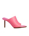 Jacquemus 80mm Les Mules Ronde Leather Mules In Pink