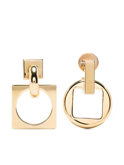 Jacquemus Les Pendantes Rond Carré Earrings In Silver