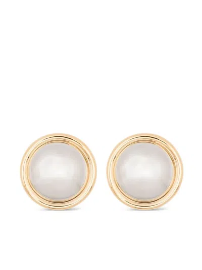 Jacquemus Round Polished Gold-tone Earrings Sold As Pair