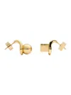 Jacquemus 'les Puces Nodo' Metallic Earings With Rear Butterfly Closure And Rhinestoned Charm