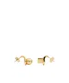 Jacquemus 'les Puces Nodo' Metallic Earings With Rear Butterfly Closure And Rhinestoned Charm In Yellow