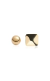 JACQUEMUS LES ROND CARRE GOLD-TONE EARRINGS