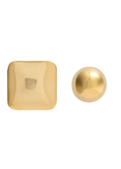 Jacquemus Les Rond Carré Stud Earrings In Gold