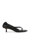 Jacquemus Leather Thong Sandals Stiletto Heel Straps In Black
