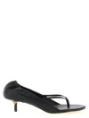 Jacquemus Leather Thong Sandals Stiletto Heel Straps In Black
