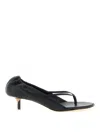 Jacquemus Leather Thong Sandals Stiletto Heel Straps In Black