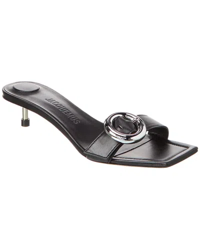 Jacquemus Les Sandales Regalo Basse Leather Sandal In Black