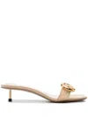 Jacquemus Geometric Buckle Mules In Yellow