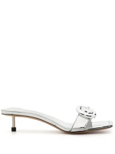 Jacquemus Les Sandales Regalo Basses Metallic Leather Sandals In Silver