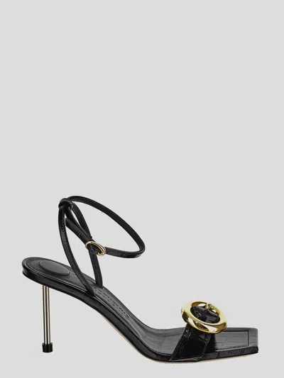 Jacquemus Les Sandales Regalo Circle Square Sling-backs In Black