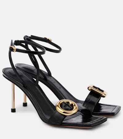 Jacquemus 80mm Regalo Leather Sandals In Black