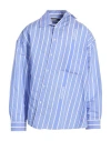 Jacquemus Checkered Silk Wool Blend Shirt In Blue