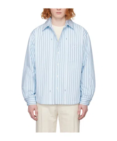 Jacquemus Les Sculptures Series Striped Shirt In Blue