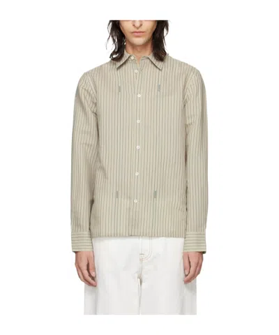 Jacquemus Les Sculptures Striped Shirt In Gray