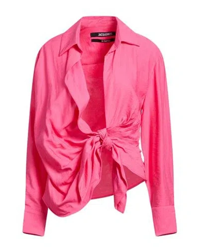 Jacquemus Les Sculptures Woman Shirt Pink Size 12 Viscose, Polyamide