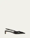 Jacquemus Les Slingbacks Croc-embossed Leather Pumps In Black