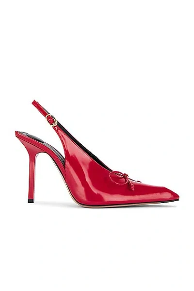 Jacquemus Les Slingbacks Cubisto Leather Slingback Pumps In Red