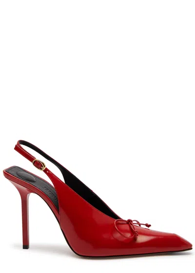 Jacquemus Les Slingbacks Cubisto Hautes Leather Pumps In Red