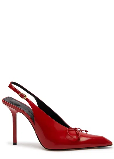 Jacquemus Les Slingbacks Cubisto Leather Slingback Pumps In Red