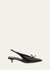 Jacquemus Cubisto Bow-detailed Leather Slingback Pumps In Black 990