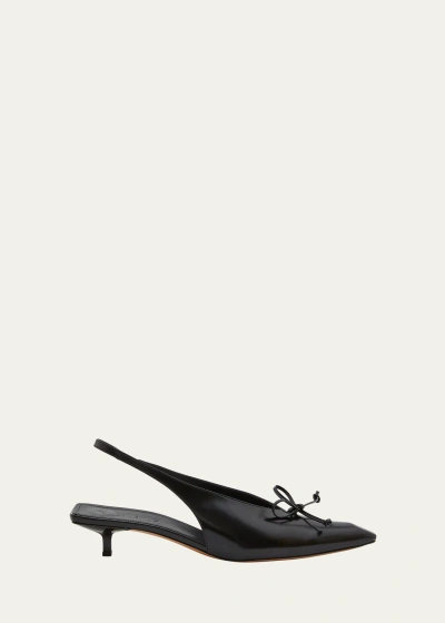 Jacquemus Les Slingbacks Cubisto Leather Pumps In Black 990
