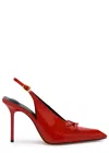 Jacquemus Les Slingbacks Cubisto Leather Slingback Pumps In Red