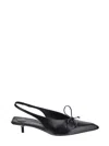 Jacquemus Cubisto Bow-detailed Leather Slingback Pumps In Black