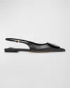 Jacquemus Duelo Slingback Leather Flats In Black