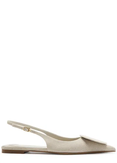 JACQUEMUS JACQUEMUS LES SLINGBACKS DUELO CANVAS SLINGBACK FLATS
