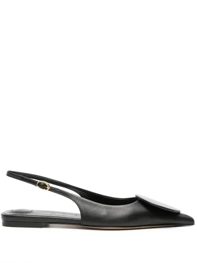 JACQUEMUS LES SLINGBACKS DUELO LEATHER BALLERINA SHOES