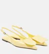 Jacquemus Quilted Buckle Flat Pointed Toe Shoes In Yellow