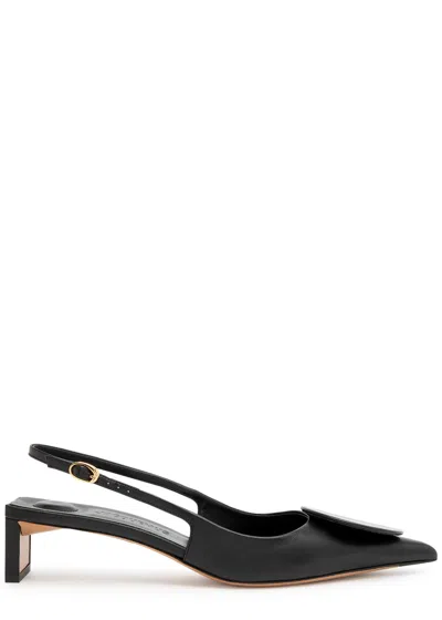 Jacquemus Les Slingbacks Duelo Leather Pumps In Black