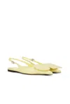 Jacquemus Quilted Buckle Flat Pointed Toe Shoes In Yellow