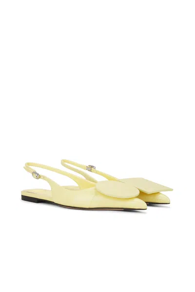 Jacquemus Les Slingbacks Duelo Leather Ballet Flats In Yellow