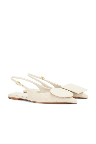 Jacquemus Duelo Slingbacks With Circle And Square Motifs In Light Greige