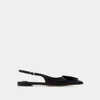Jacquemus Duelo Slingback Leather Flats In Black