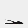Jacquemus Duelo Slingback Leather Flats In Black