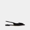Jacquemus Les Duelo Plates Leather Slingback Flat In Black