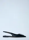 Jacquemus Duelo Slingback Leather Flats In Black