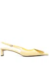 Jacquemus Duelo Calfskin Slingbacks Pumps In Yellow