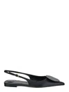 Jacquemus Duelo Slingback Leather Flats In Black