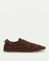 Jacquemus Les Tennis Croc-embossed Suede Sneakers In Brown