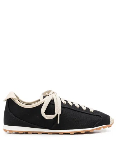 Jacquemus Les Tennis In Tela E Pelle In Black