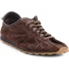 Jacquemus The Tennis Leather-trimmed Croc-effect Suede Sneakers In Brown