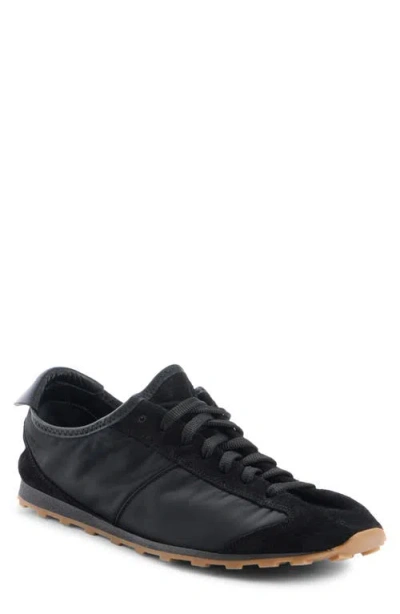 Jacquemus Smooth Suede-textured Sneakers With Contrasting Rubber Sole In Black