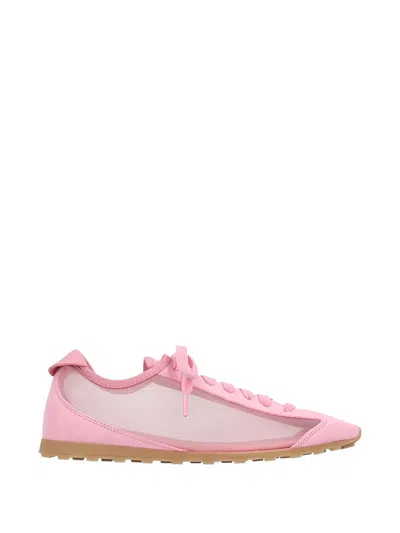 Jacquemus Les Tennis Suede And Mesh Low-top Sneakers In Pink